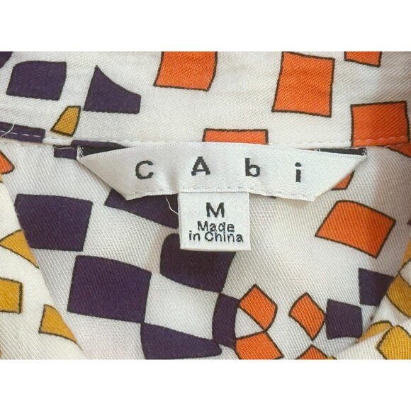 CABI Women's 3/4 Sleeve Button Down Colorful Shirt Medium - Picture 4 of 5